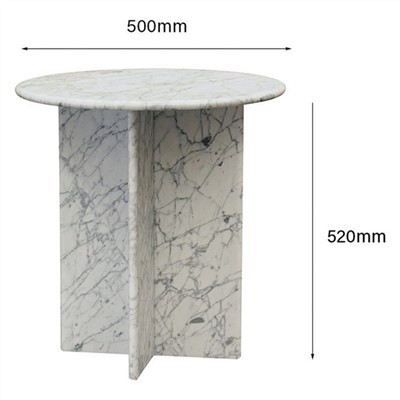 โต๊ะข้างหินอ่อนสีขาวคาร์ราร่า